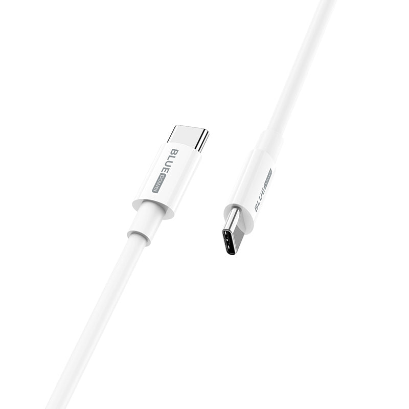 Кабел за данни и зареждане USB-C - USB-C BLUE Power BBX44, 100W, 1м, бял