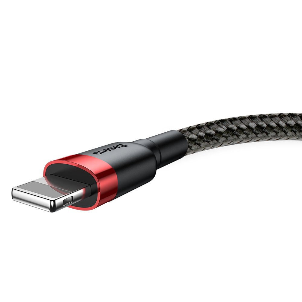 Кабел за данни и зареждане USB-A - Lightning Baseus Cafule, 18W, 0.5m, Червен CALKLF-A19