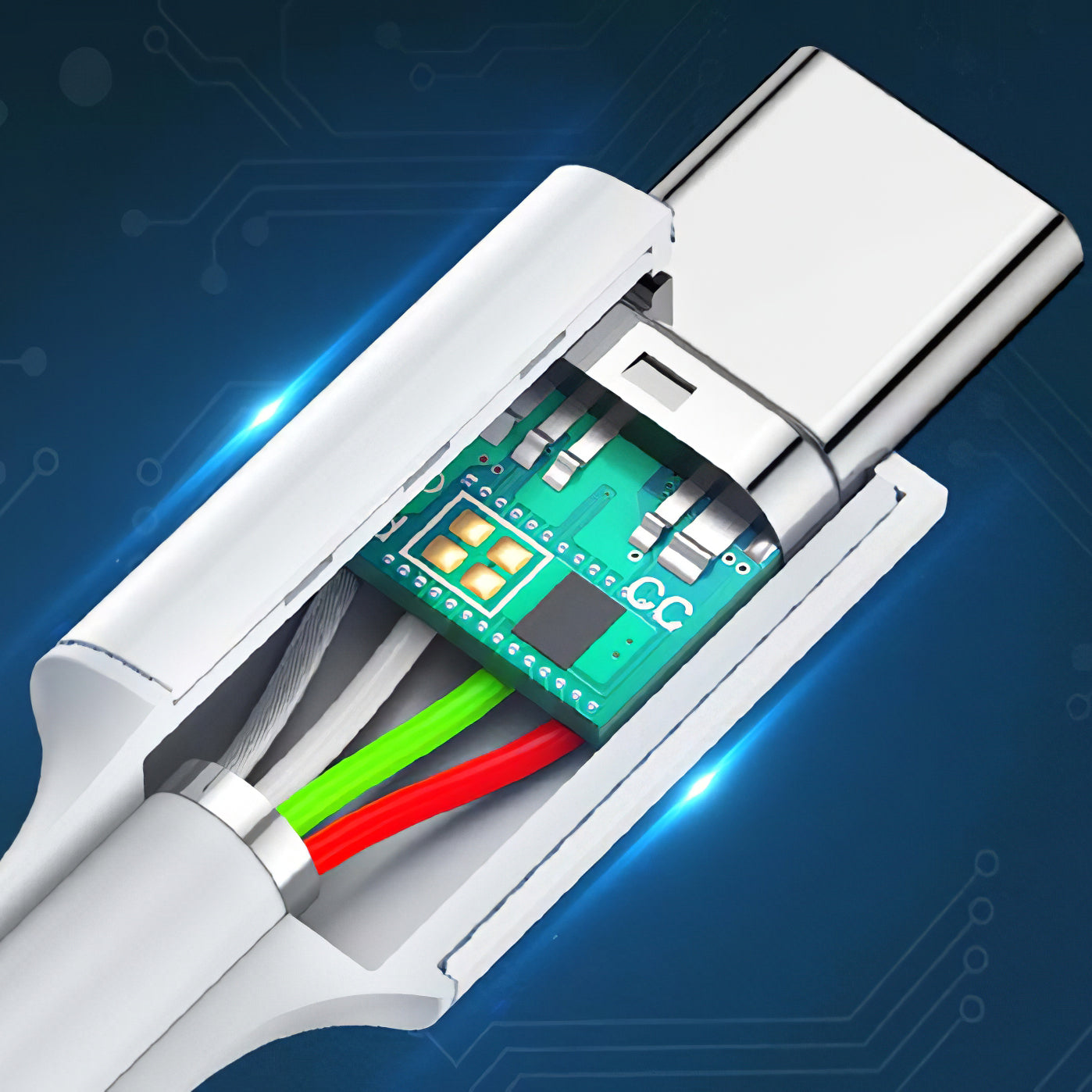 USB-C кабел за данни и зареждане - USB-C UGREEN US264, 60W, 1 м, бял