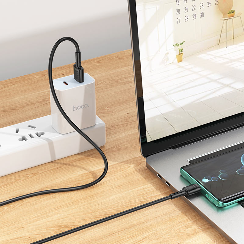 Кабел за данни и зареждане USB-A - USB-C HOCO X83 Victory, 20W, 1m, Черен