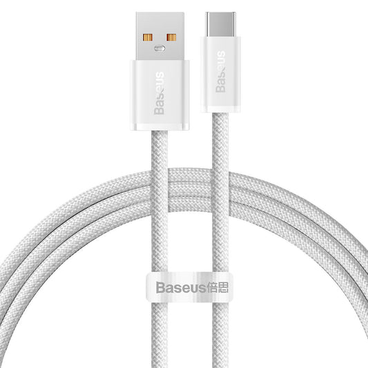 Кабел за данни и зареждане USB-A - USB-C Baseus Dynamic Series, 100W, 1m, Бял CALD000602