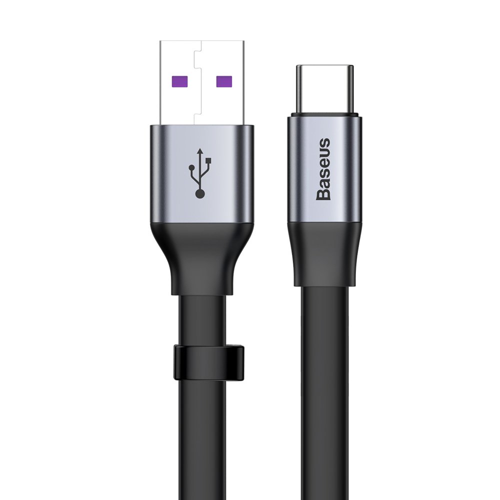 Кабел за данни и зареждане USB-A - USB-C Baseus Simple, 40W, 0.23m, Сив CATMBJ-BG1