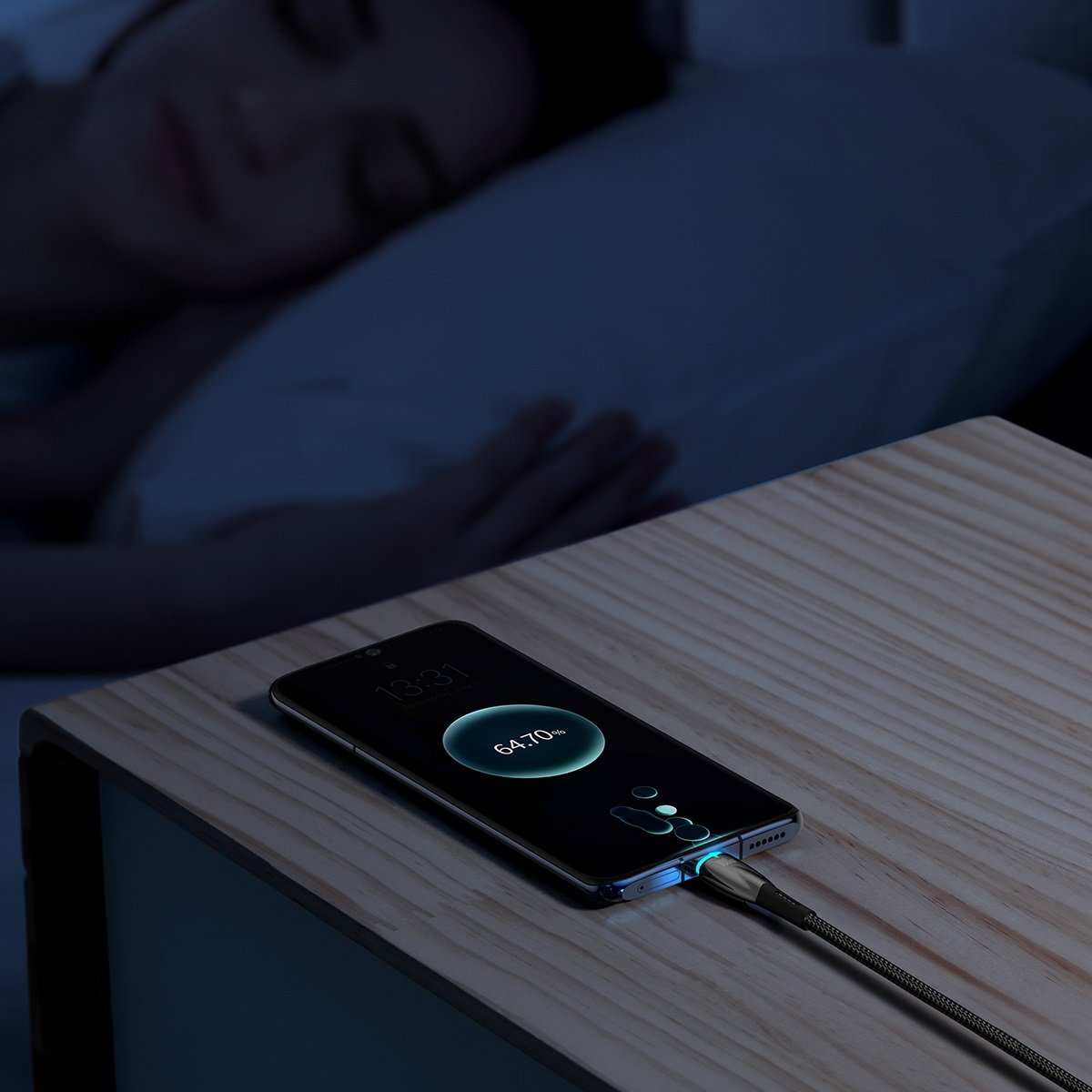 Кабел за пренос на данни и зареждане от USB-A към USB-C Baseus Glimmer Series, 100W, 2 m, черен CADH000501 CADH000501
