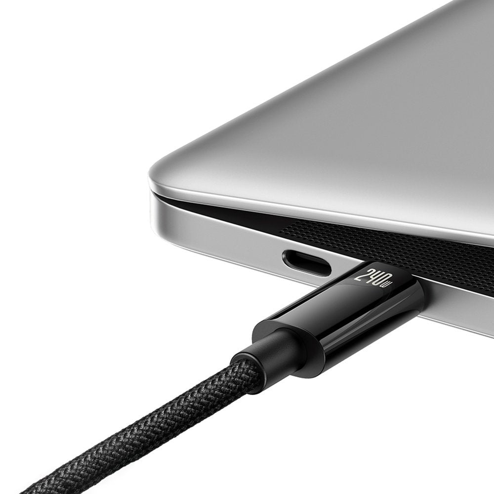 USB-C кабел за данни и зареждане - USB-C Baseus Tungsten Gold, 240W, 2 m, черен CAWJ04010101