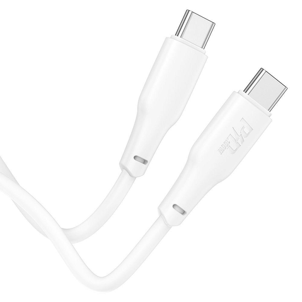 USB-C кабел за данни и зареждане - USB-C HOCO X93, 100W, 1m, бял