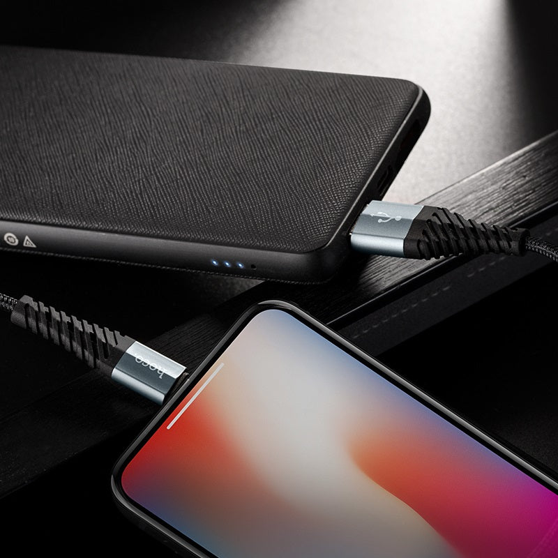 Кабел за данни и зареждане USB-A - Lightning HOCO X38 Cool, 18W, 1 м, черен