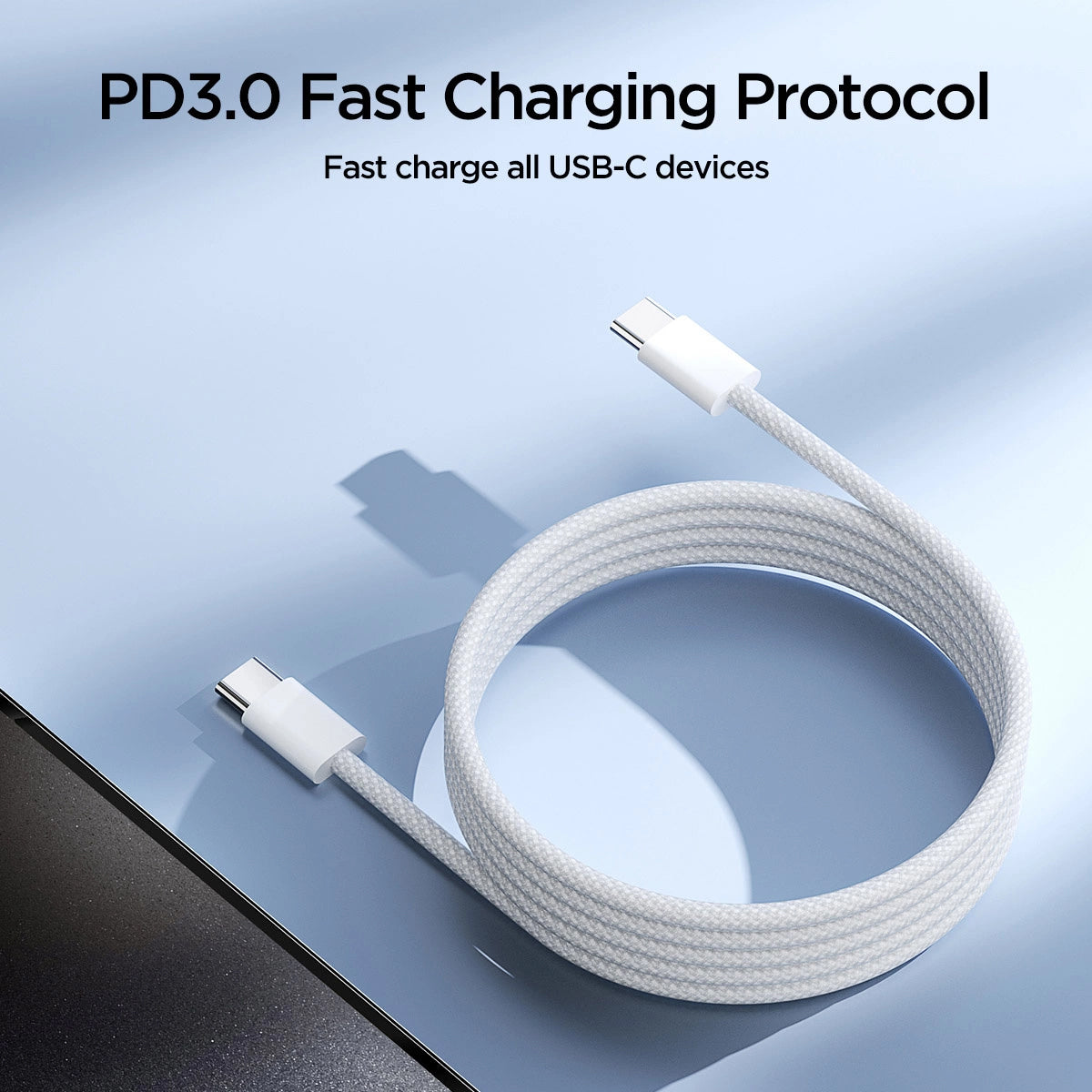 USB-C кабел за данни и зареждане - USB-C Joyroom S-A45, 60W, 1m, бял