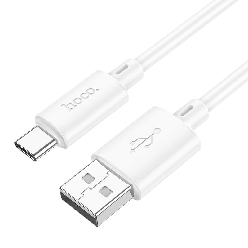 Кабел за данни и зареждане USB-A - USB-C HOCO X88, 18W, 1 м, бял