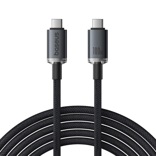 Кабел за данни и зареждане USB-C - USB-C Baseus Crystal Shine Series, 100W, 20Gbps, 1.5m, Черен P10318204111-00