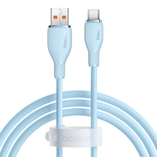 Кабел за данни и зареждане USB-A - USB-C Baseus Pudding, 100W, 1.2m, Син P10355703311-00