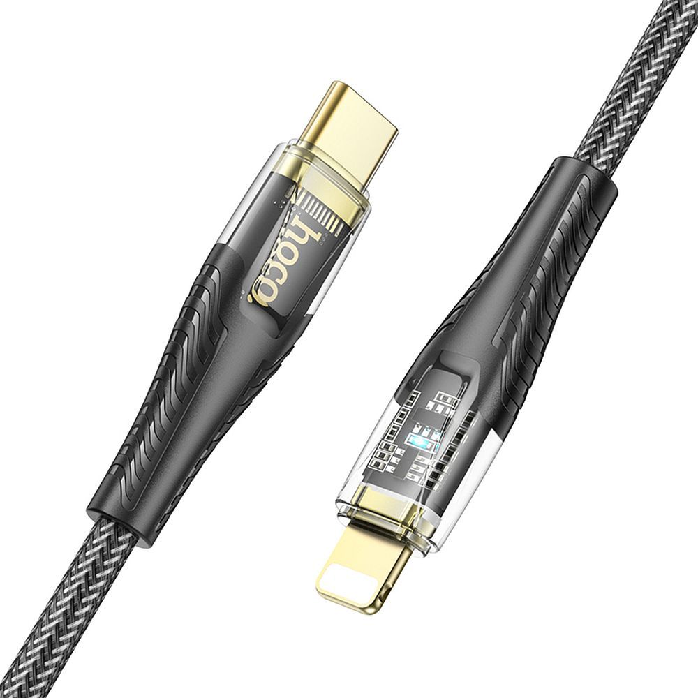 Кабел за данни и зареждане USB-C - Lightning HOCO U121, 27W, 1.2m, Черен