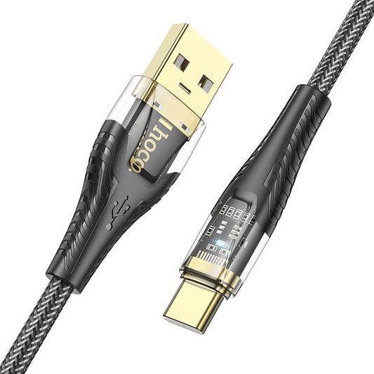 Кабел за данни и зареждане USB-A - USB-C HOCO U121, 18W, 1.2m, Черен