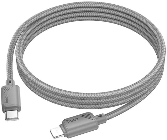 Кабел за данни и зареждане USB-C - Lightning HOCO X113, 27W, 1m, Сив