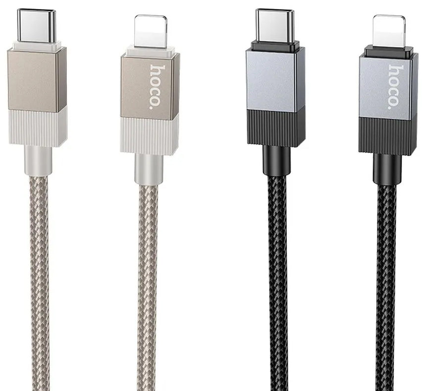 Кабел за данни и зареждане USB-C - Lightning HOCO X110, 27W, 1m, Черен