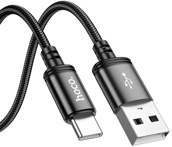 Кабел за данни и зареждане USB-A - USB-C HOCO X89, 18W, 2m, Черен