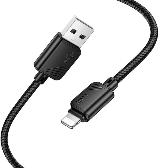Кабел за данни и зареждане USB-A - Lightning HOCO X113, 18W, 1m, Черен