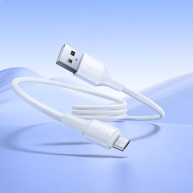 Кабел за данни и зареждане USB-A - microUSB HOCO X120, 18W, 1m, Бял
