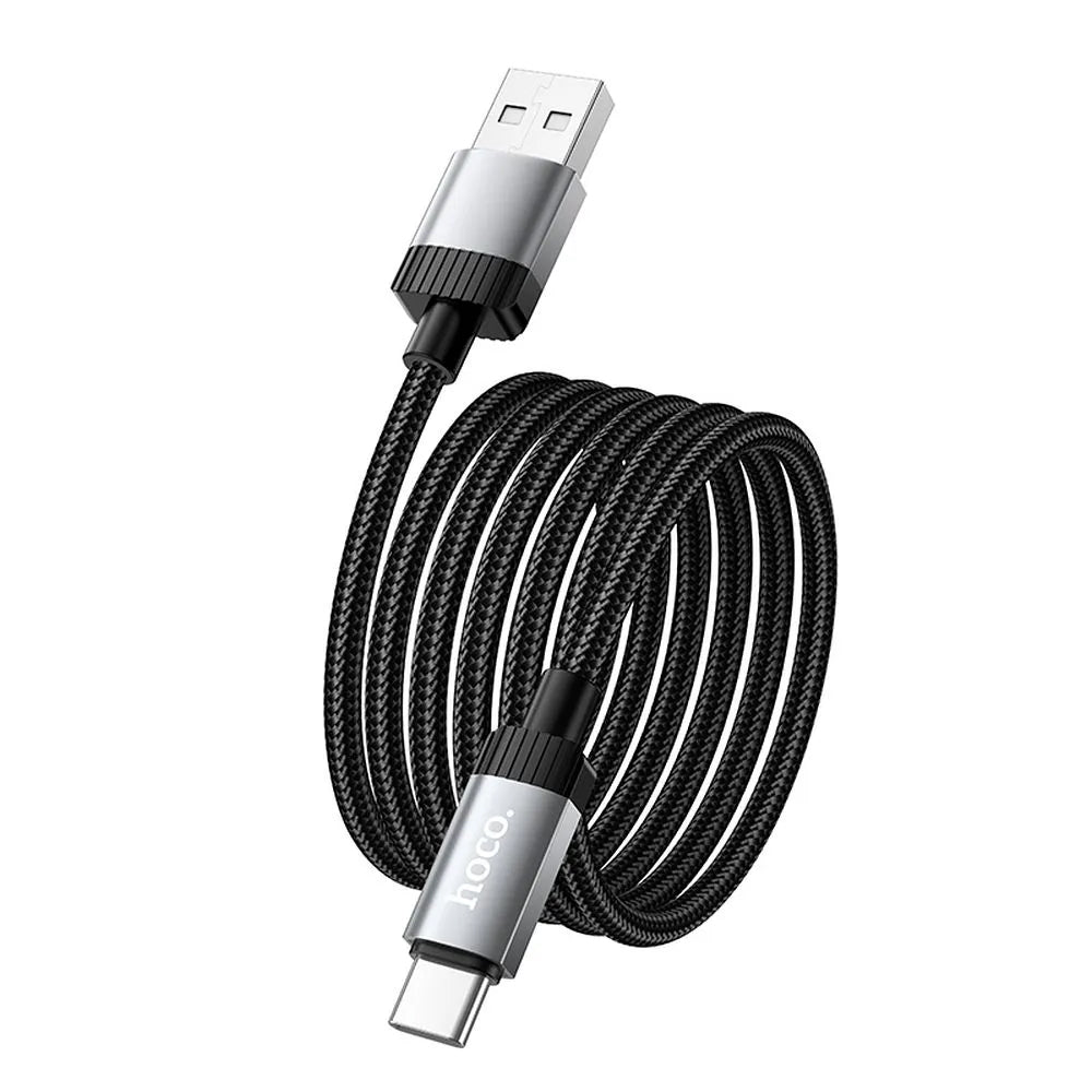 Кабел за данни и зареждане USB-A - USB-C HOCO X117, 60W, 1m, Черен