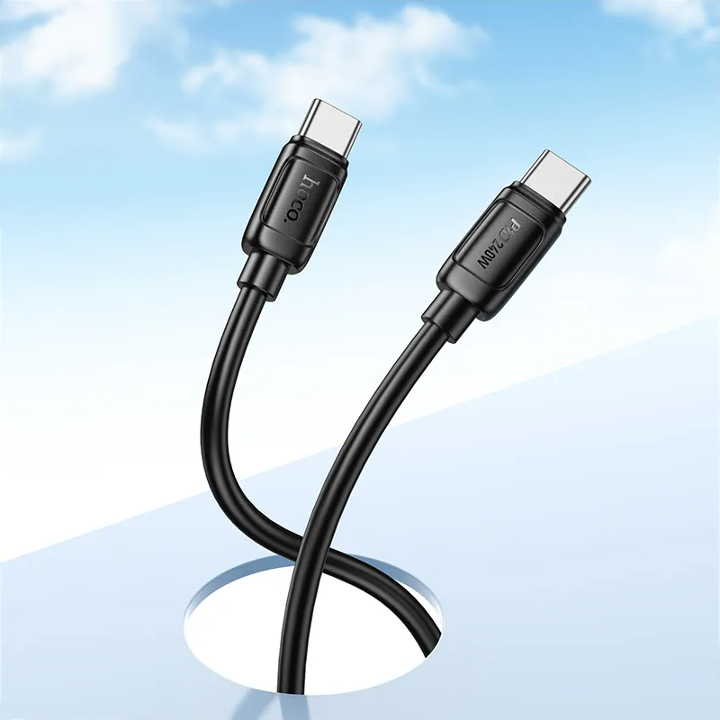 Кабел за данни и зареждане USB-C - USB-C HOCO X115, 240W, 1m, Черен