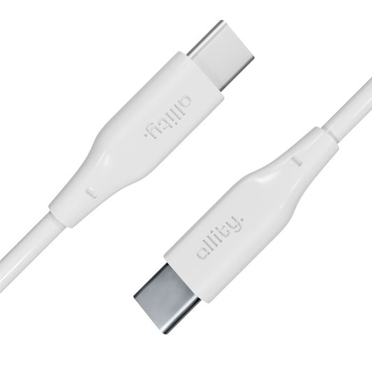 Кабел за данни и зареждане USB-C - USB-C Allity. AUC-02, 100W, 2m, Бял