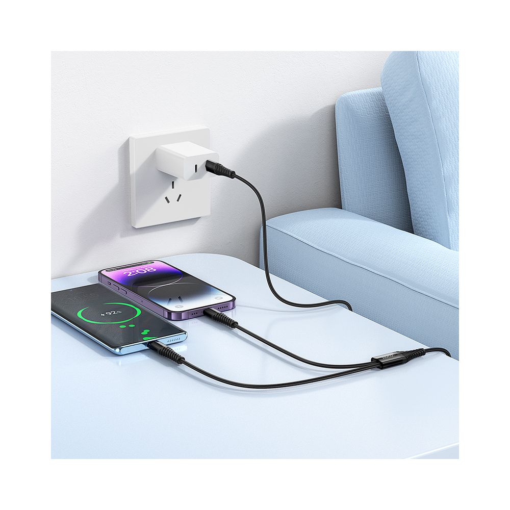 Кабел за зареждане USB-C - Lightning / USB-C HOCO X123, 10W, 1m, Черен