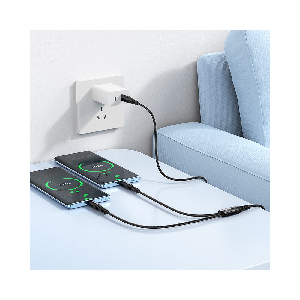 Кабел за зареждане USB-C - 2 x USB-C HOCO X123, 10W, 1m, Черен