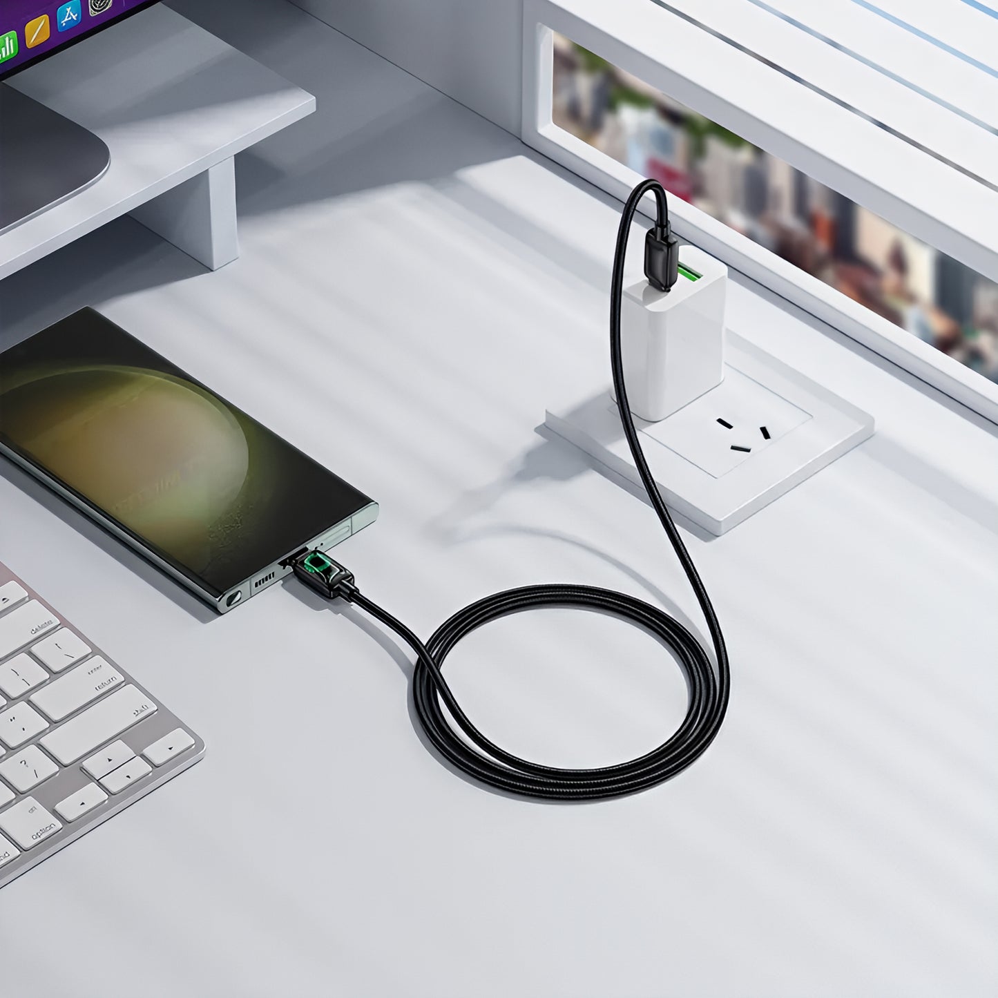Кабел за данни и зареждане USB-C - USB-C HOCO U146, 60W, 1.2m, Черен