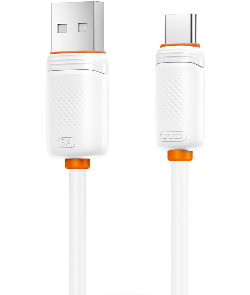 Кабел за данни и зареждане USB-A - USB-C XO Design NB302, 18W, 1м, бял