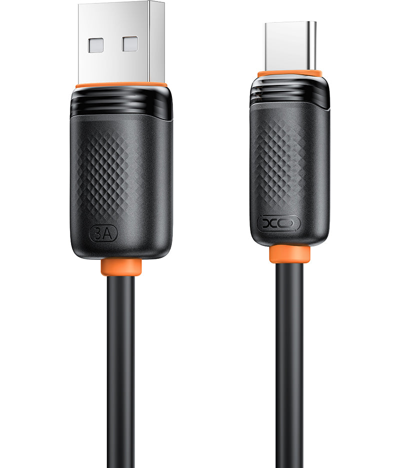 Кабел за данни и зареждане USB-A - USB-C XO Design NB302, 18W, 1м, Черен