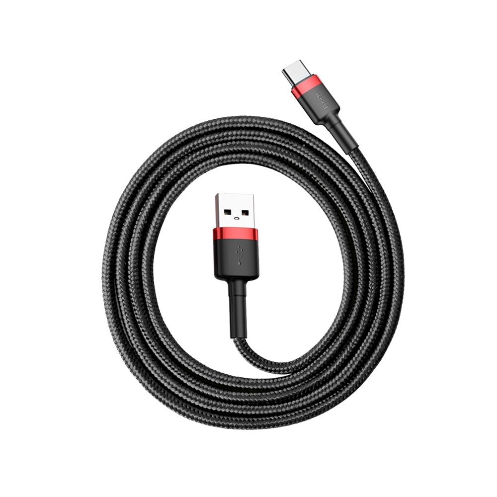 Кабел за данни и зареждане USB-A - USB-C Baseus Cafule, 60W, 1m, Червен CATKLF-B91