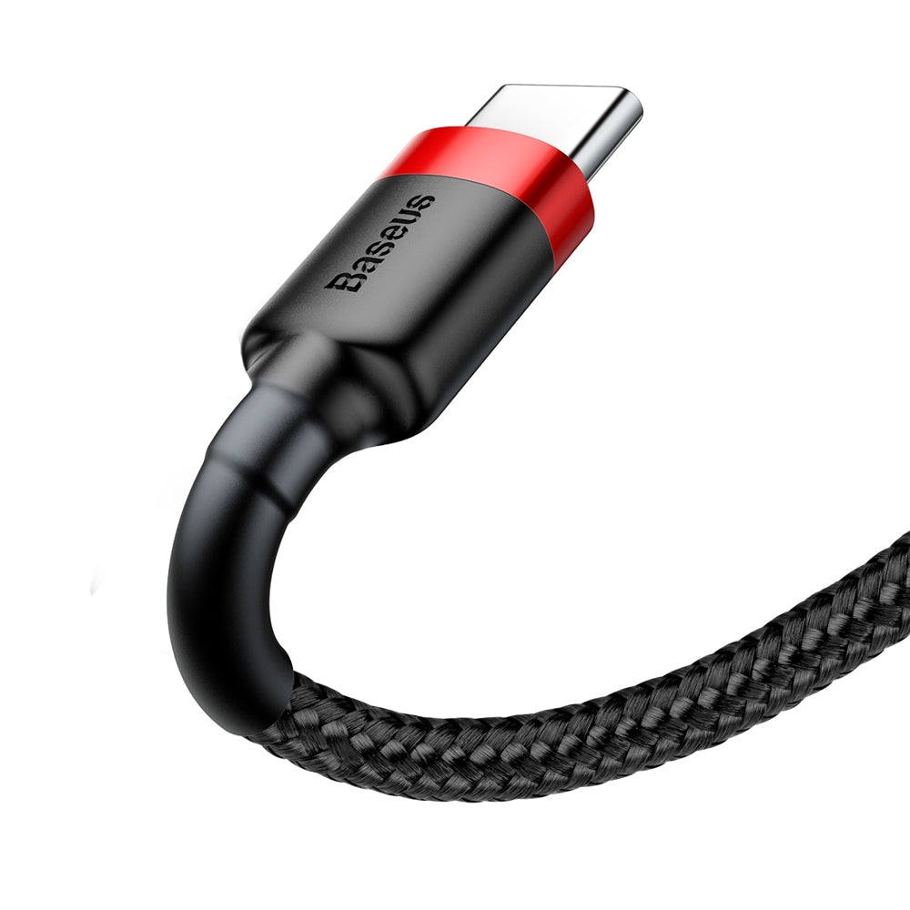 Кабел за данни и зареждане USB-A - USB-C Baseus Cafule, 60W, 0.5m, Червен CATKLF-A91