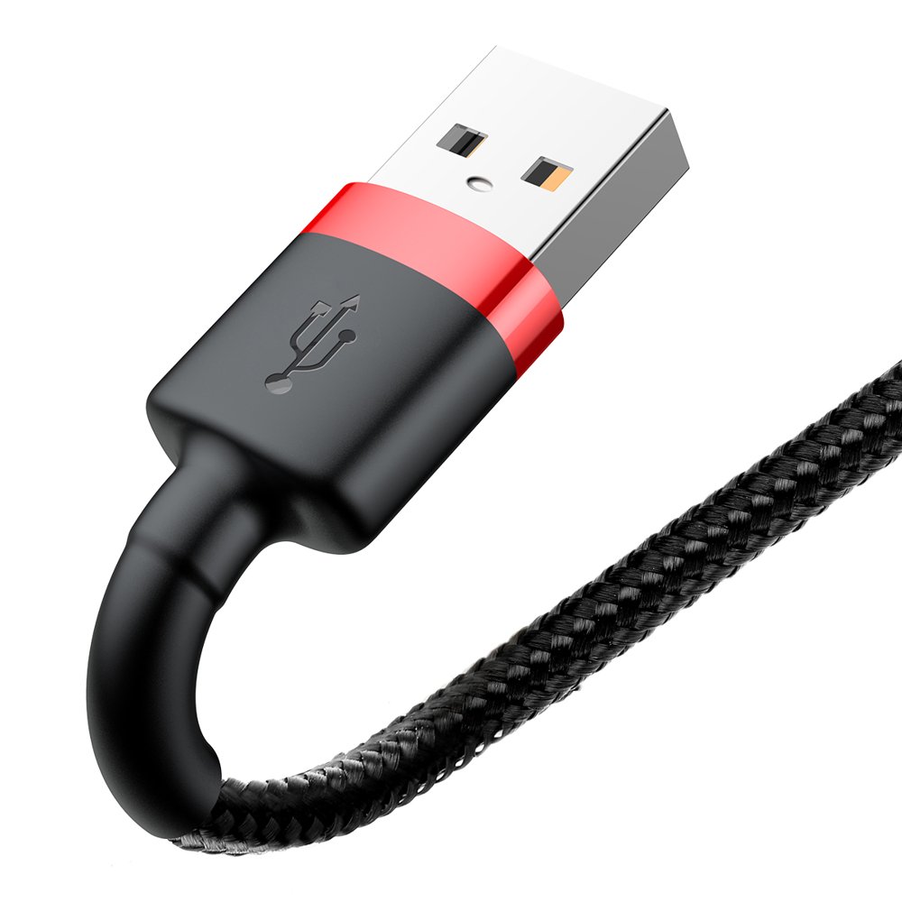 Кабел за данни и зареждане USB-A - Lightning Baseus Cafule, 18W, 0.5m, Червен CALKLF-A19