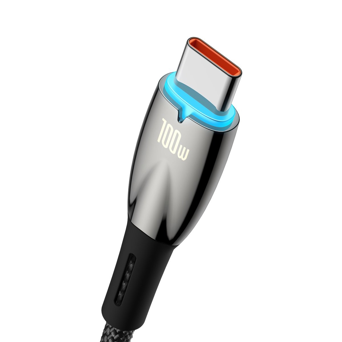 Кабел за пренос на данни и зареждане от USB-A към USB-C Baseus Glimmer Series, 100W, 2 m, черен CADH000501 CADH000501