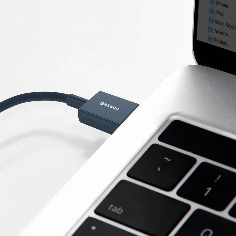 Кабел за данни и зареждане USB-A - Lightning Baseus Superior Series, 20W, 1 м, син CALYS-A03