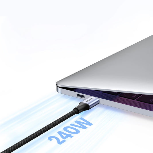 USB-C кабел за данни и зареждане - USB-C UGREEN US535, 240W, 2 м, сив