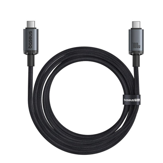 Кабел за данни и зареждане USB-C - USB-C Baseus Crystal Shine Series, 100W, 20Gbps, 1.5m, Черен P10318204111-00