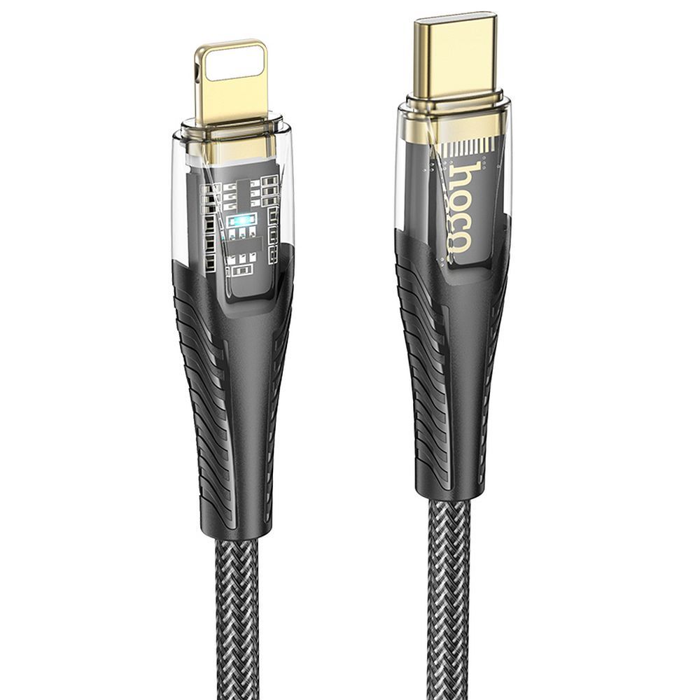 Кабел за данни и зареждане USB-C - Lightning HOCO U121, 27W, 1.2m, Черен