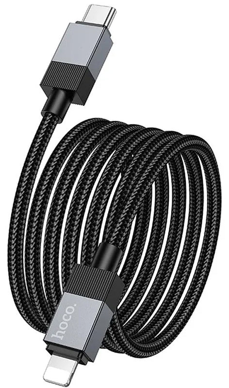 Кабел за данни и зареждане USB-C - Lightning HOCO X110, 27W, 1m, Черен