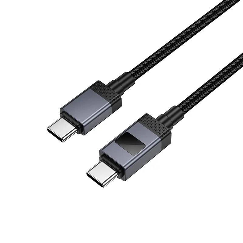 Кабел за данни и зареждане USB-C - USB-C HOCO X118 Display, 60W, 1m, Черен