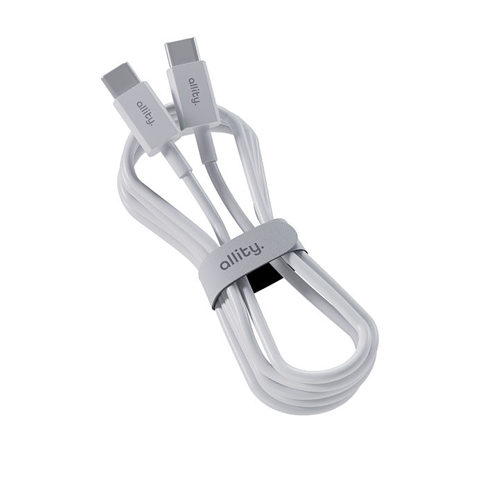 Кабел за данни и зареждане USB-C - USB-C Allity. AUC-03, 100W, 2m, Бял
