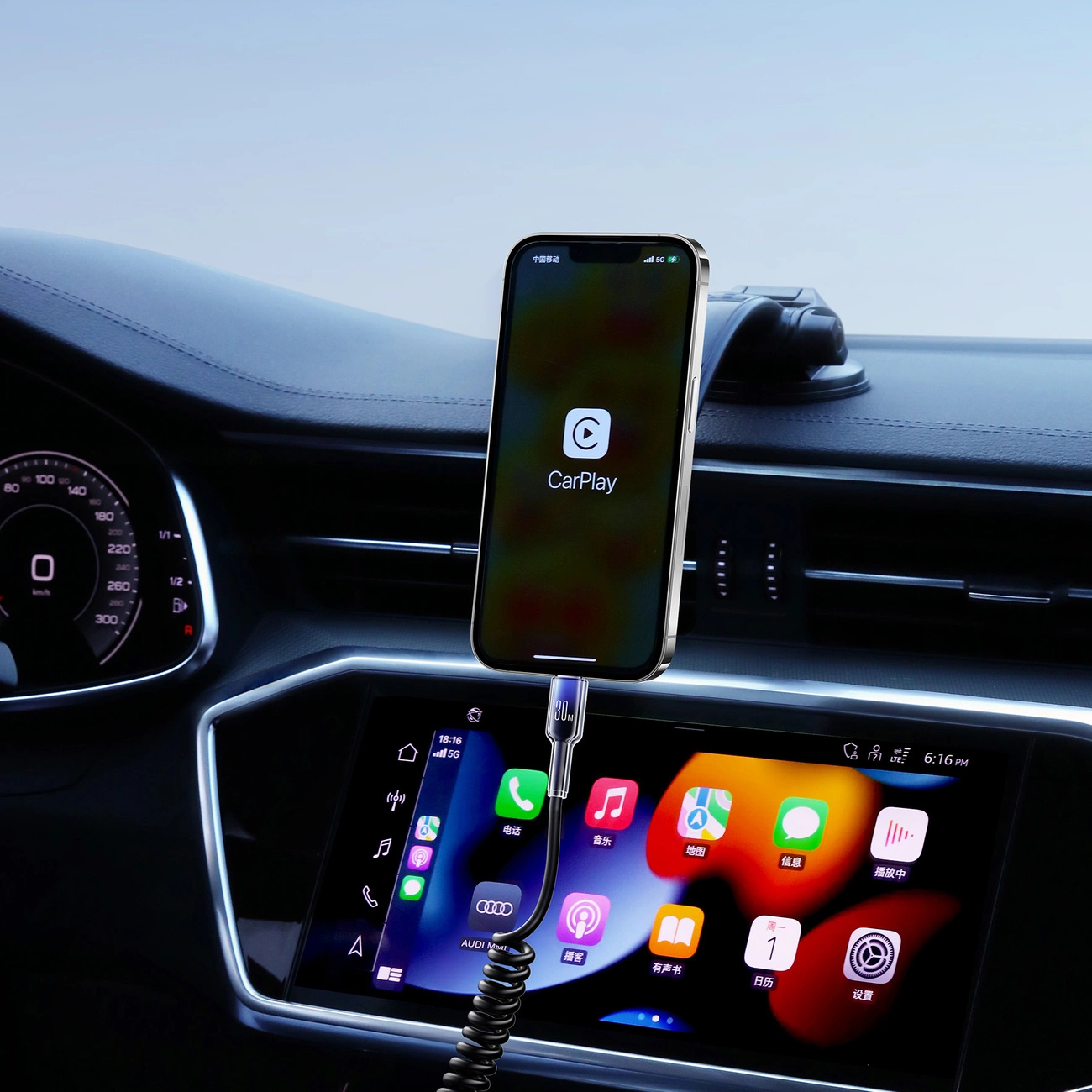 Кабел за данни и зареждане USB-C - Lightning Joyroom S-A43 Crystal, 30W, 1.5m, Черен