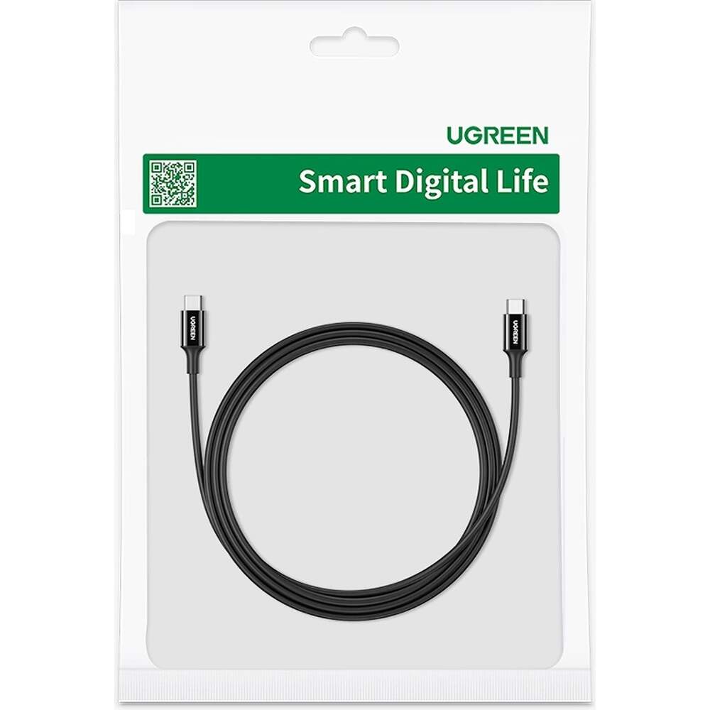 Кабел за данни и зареждане USB-C - USB-C UGREEN US300, 100W, 2m, Черен