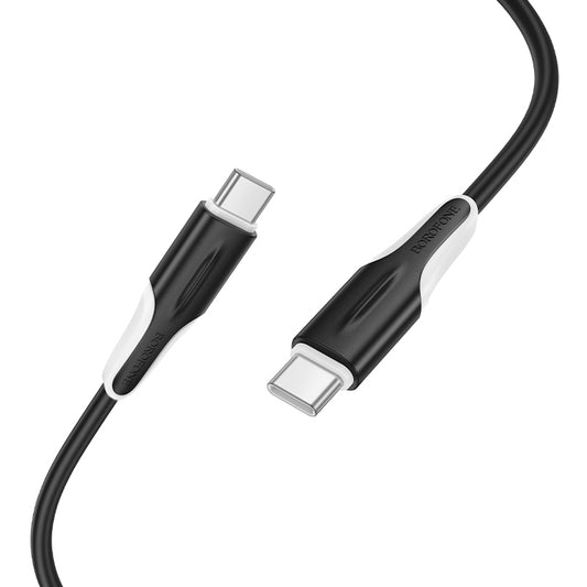 Кабел за данни и зареждане USB-C - USB-C Borofone BX119 New, 60W, 1м, Черен