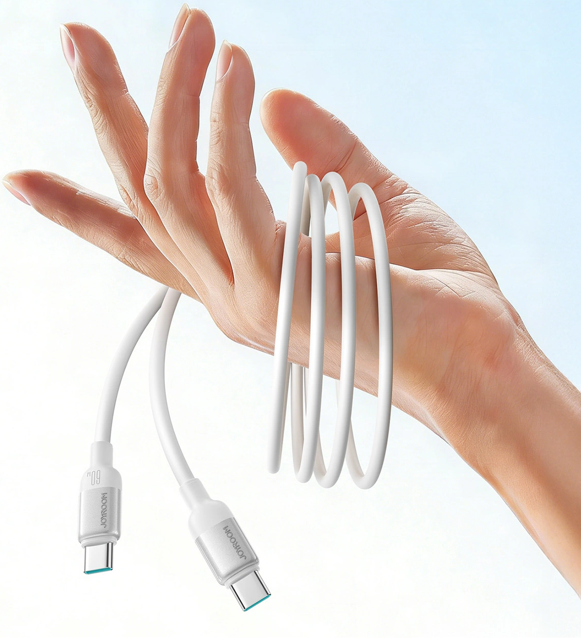 Кабел за данни и зареждане USB-C - USB-C Joyroom S-A62 Lively, 60W, 1.2м, бял