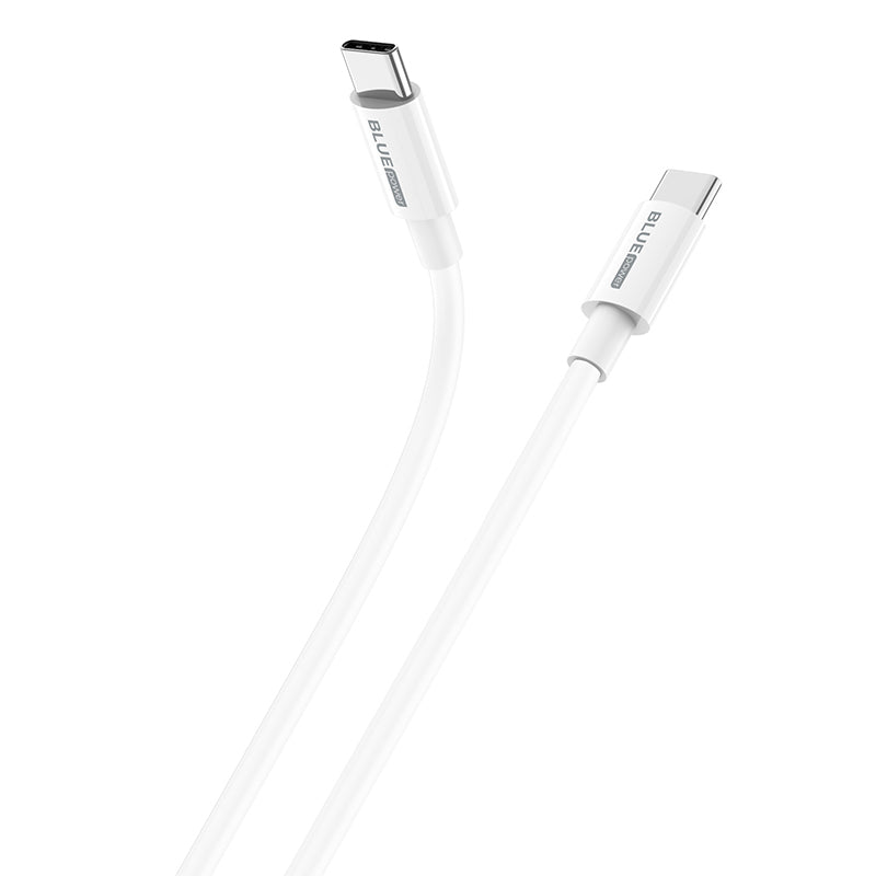 Кабел за данни и зареждане USB-C - USB-C BLUE Power BBX44, 100W, 1м, бял