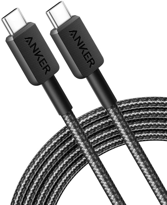 USB-C кабел за данни и зареждане - USB-C Anker 322, 60W, 0,9 м, черен A81F5G11