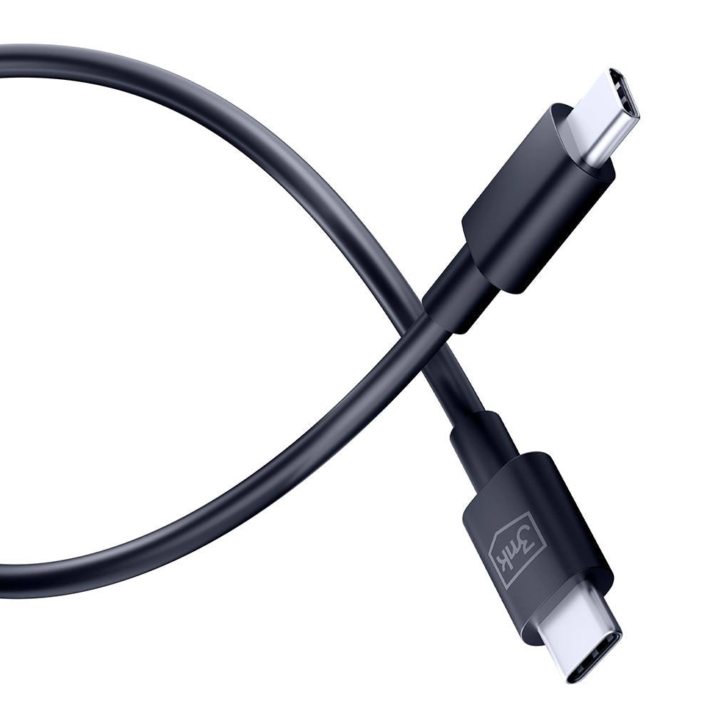 Кабел за данни и зареждане USB-C - USB-C 3MK Hyper, 100W, 1.2m, Черен
