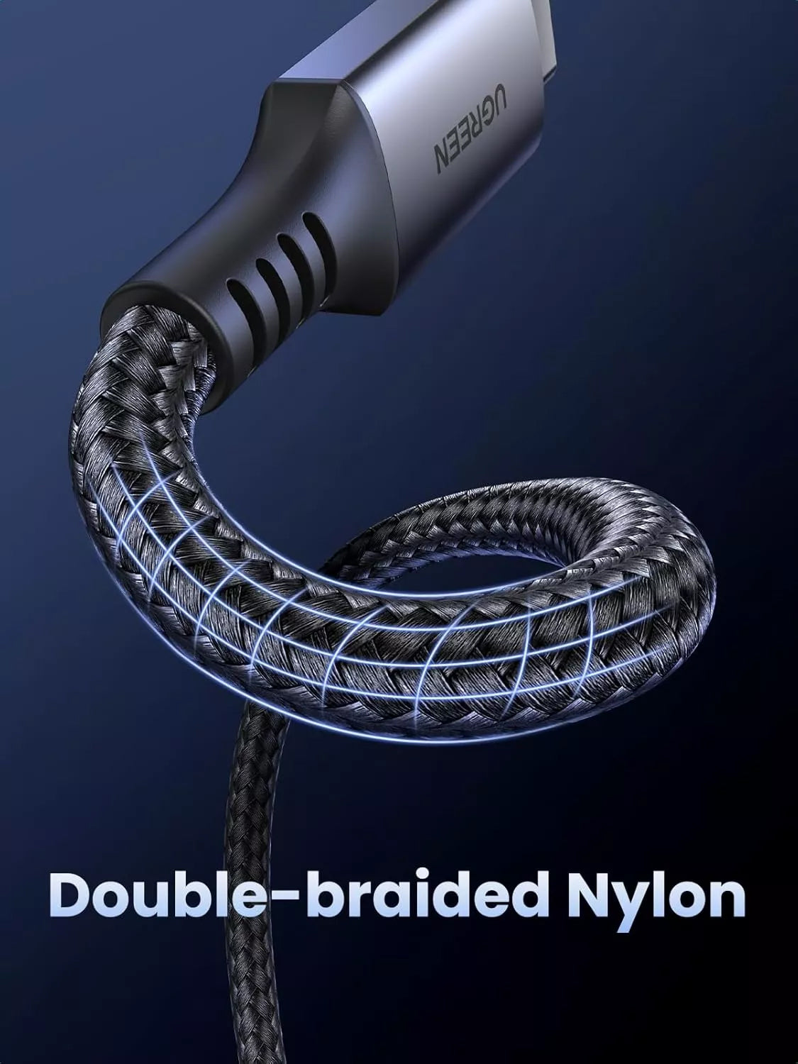 USB-C кабел за данни и зареждане - USB-C UGREEN US567, 60W, 2 м, сив