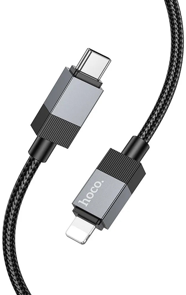 Кабел за данни и зареждане USB-C - Lightning HOCO X110, 27W, 1m, Черен