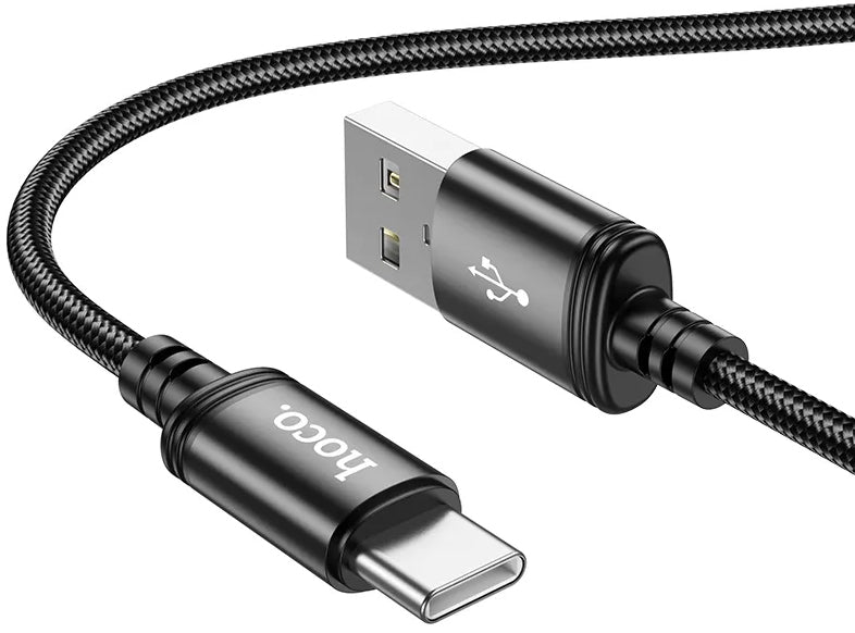 Кабел за данни и зареждане USB-A - USB-C HOCO X89, 18W, 2m, Черен